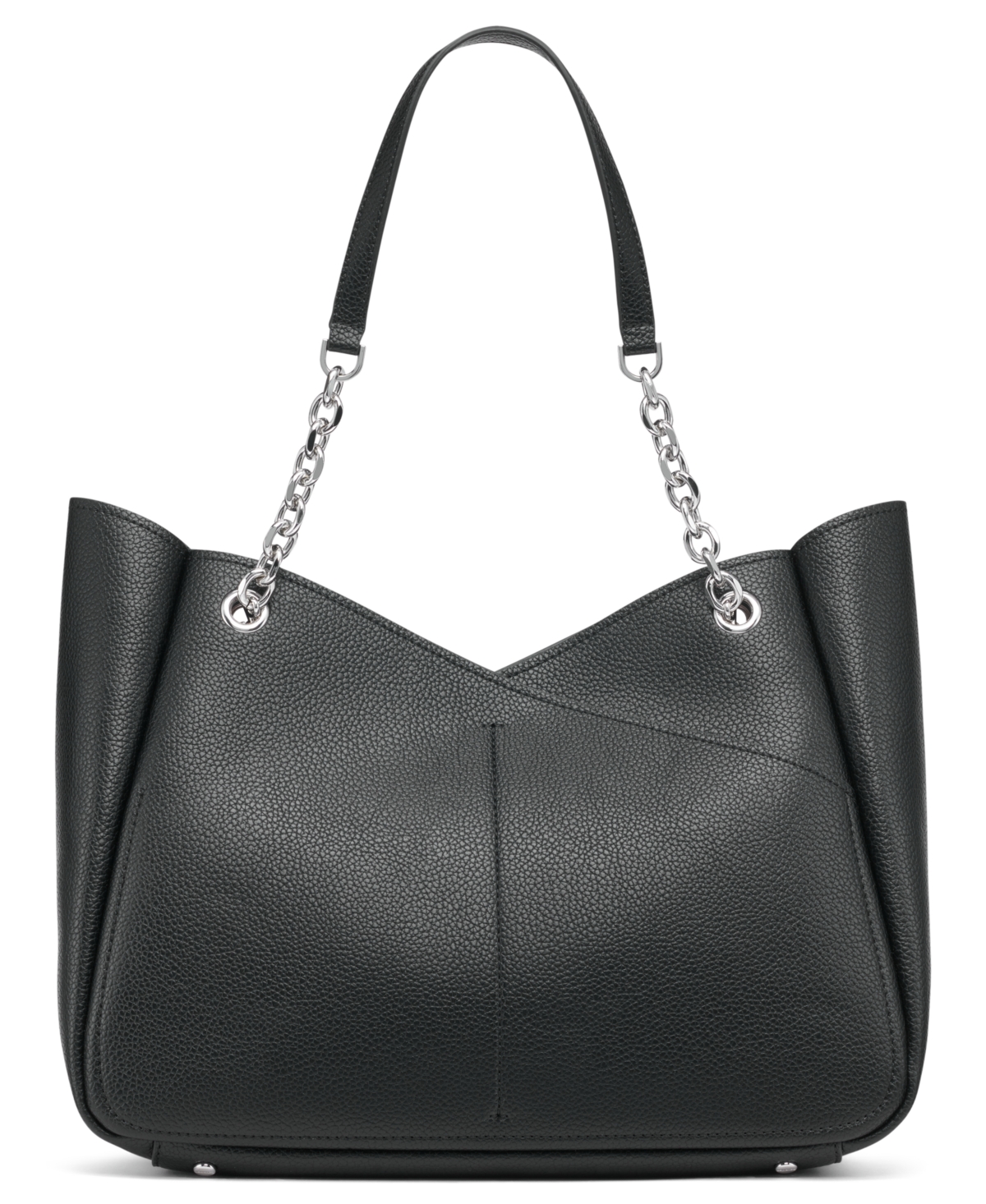 Calvin Klein Zoe Large Tote Bag In Black,silver