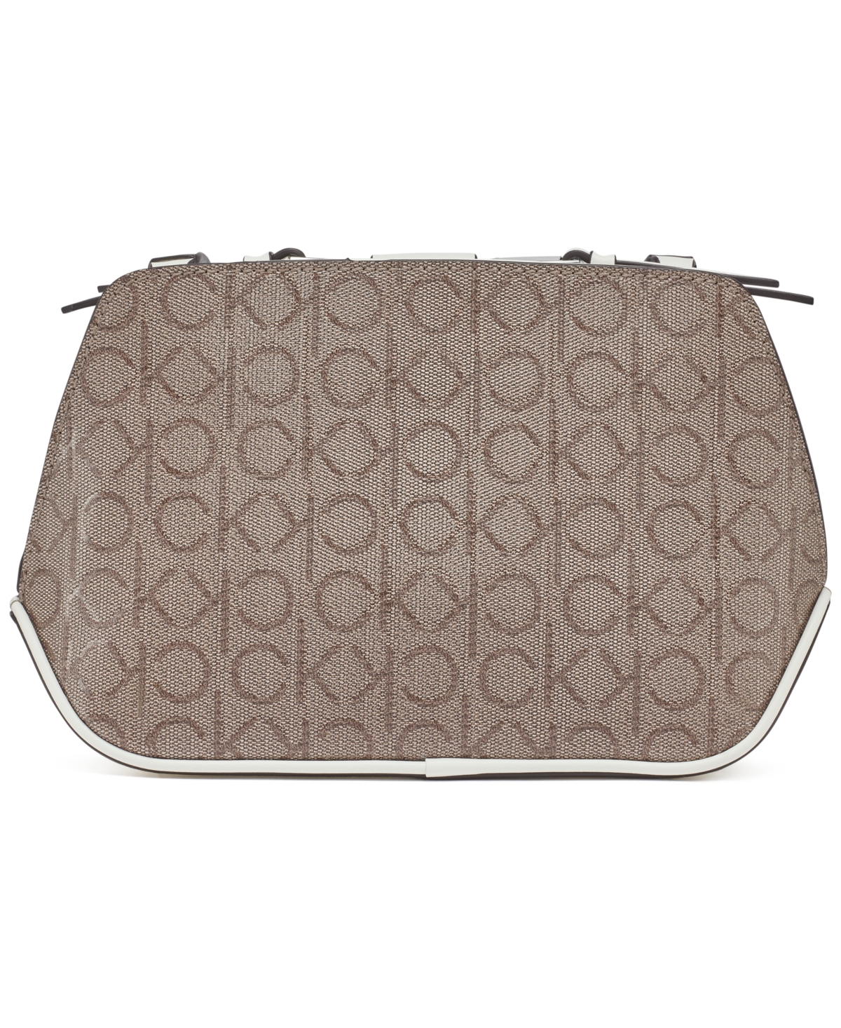Calvin Klein Audrey Floral Logo Emboss Crossbody In Almond Taupe,pink,cherub White