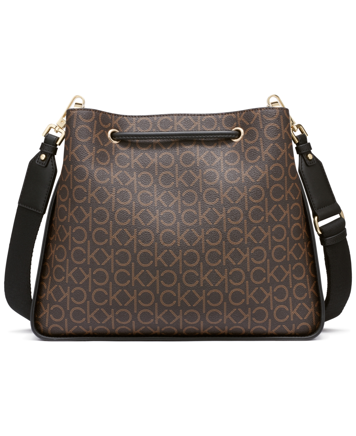 Calvin Klein Fay Hobo In Brown Khaki,black