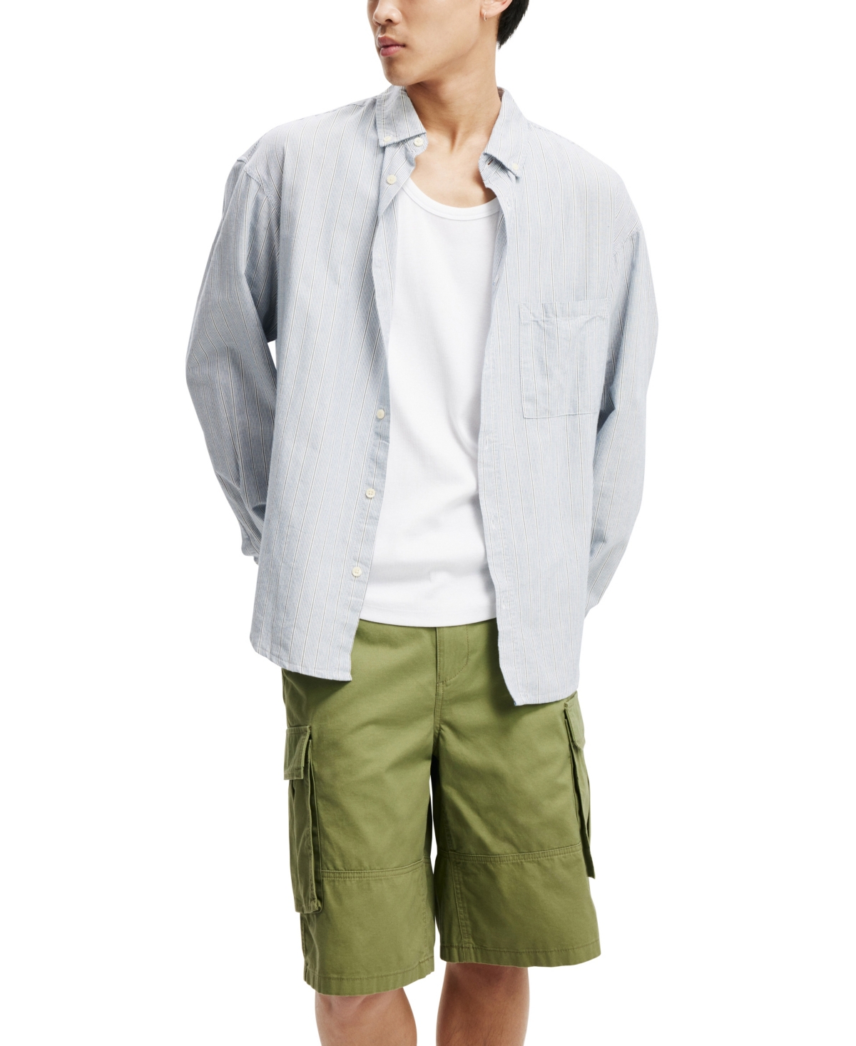 Shop Cotton On Men's Baggy Cargo Shorts In Military Twill
