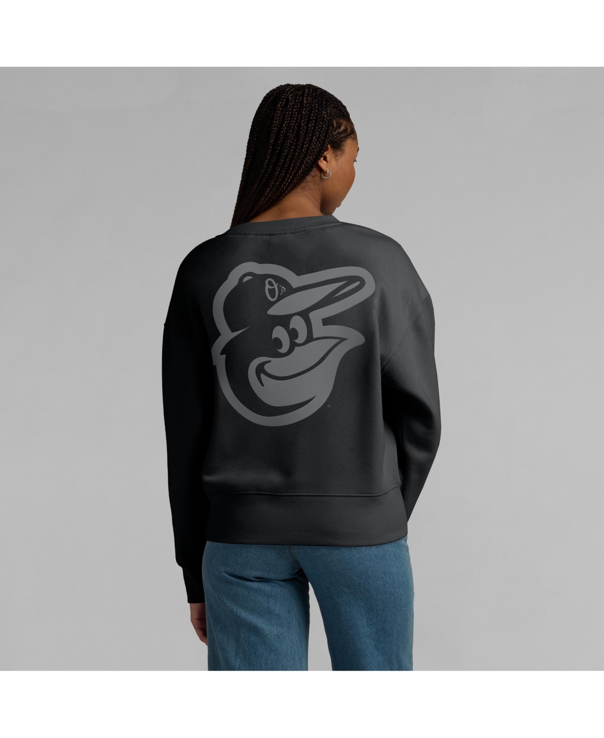 FANATICS WOMEN'S BLACK BALTIMORE ORIOLES ELEMENTS FLOW PULLOVER SWEATSHIRT 