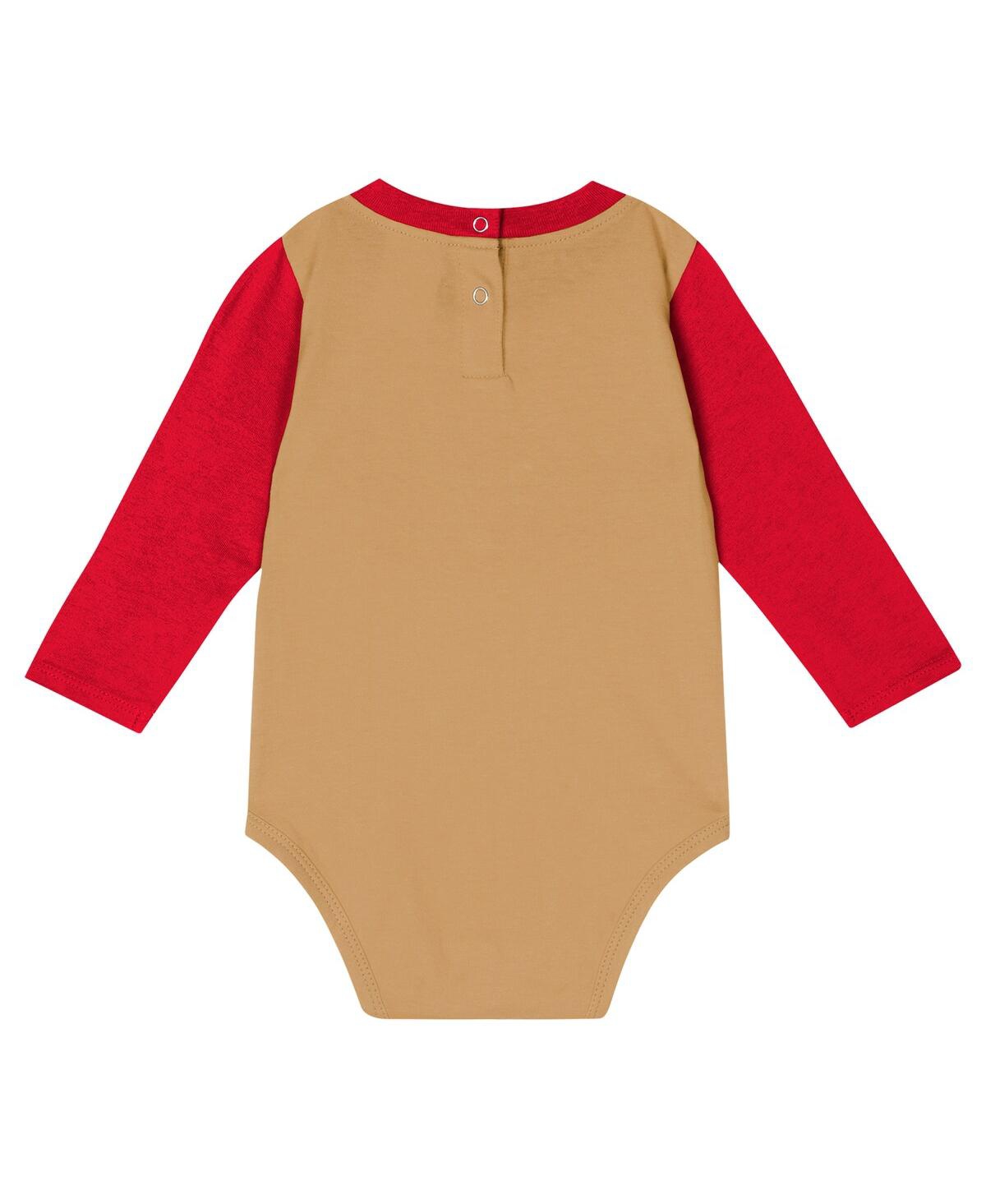Outerstuff Baby Boys And Girls Scarlet San Francisco 49ers Double Up Long Sleeve Bodysuit And Pants Set In Scarlet