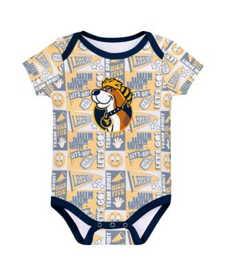 Newborn Navy West Virginia Mountaineers Sunday Comics 3-Pack Bodysuit Set