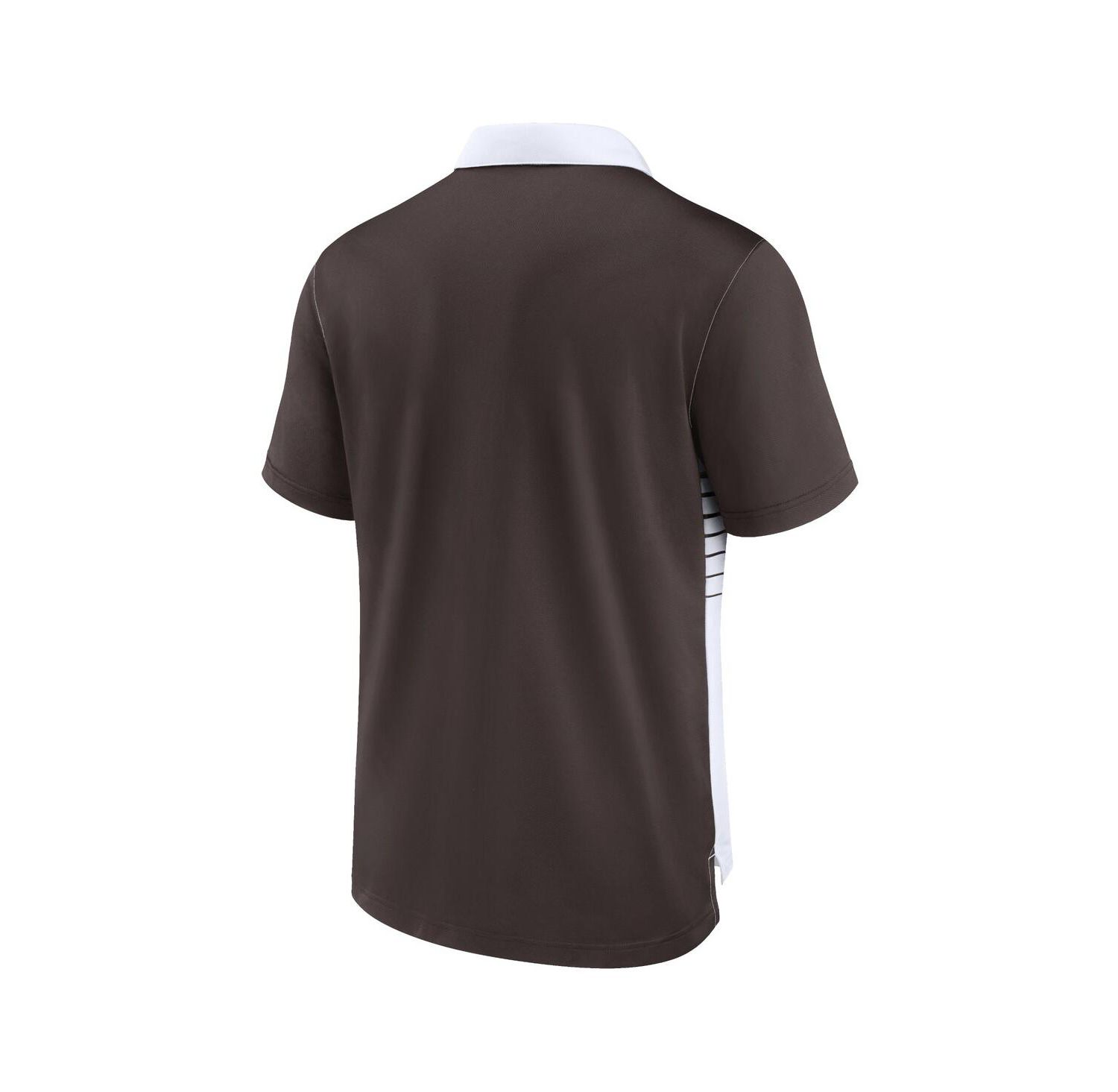 Men's White/Brown Cleveland Browns Fashion Performance Polo Shirt