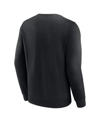 Men's Black Miami Marlins Focus Fleece Pullover Sweatshirt