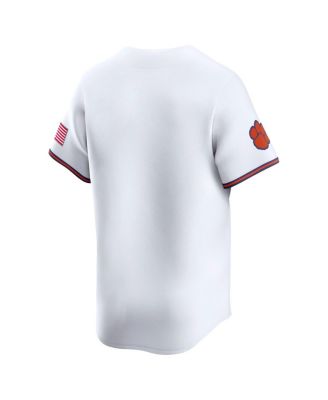 Men's White Clemson Tigers College Limited Baseball Jersey