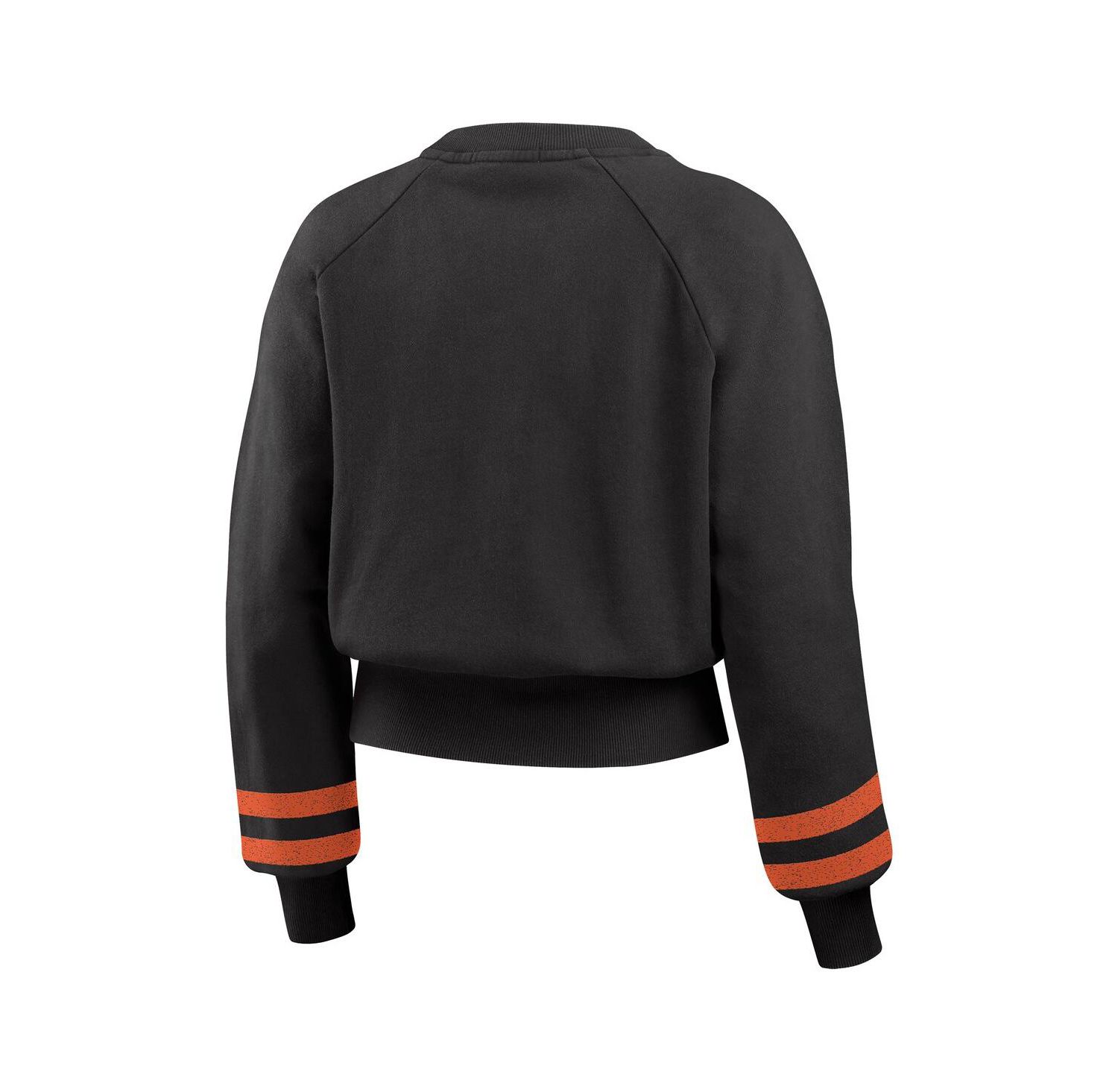 Women's Black Baltimore Orioles Vintage Washed Cropped Pullover Sweatshirt