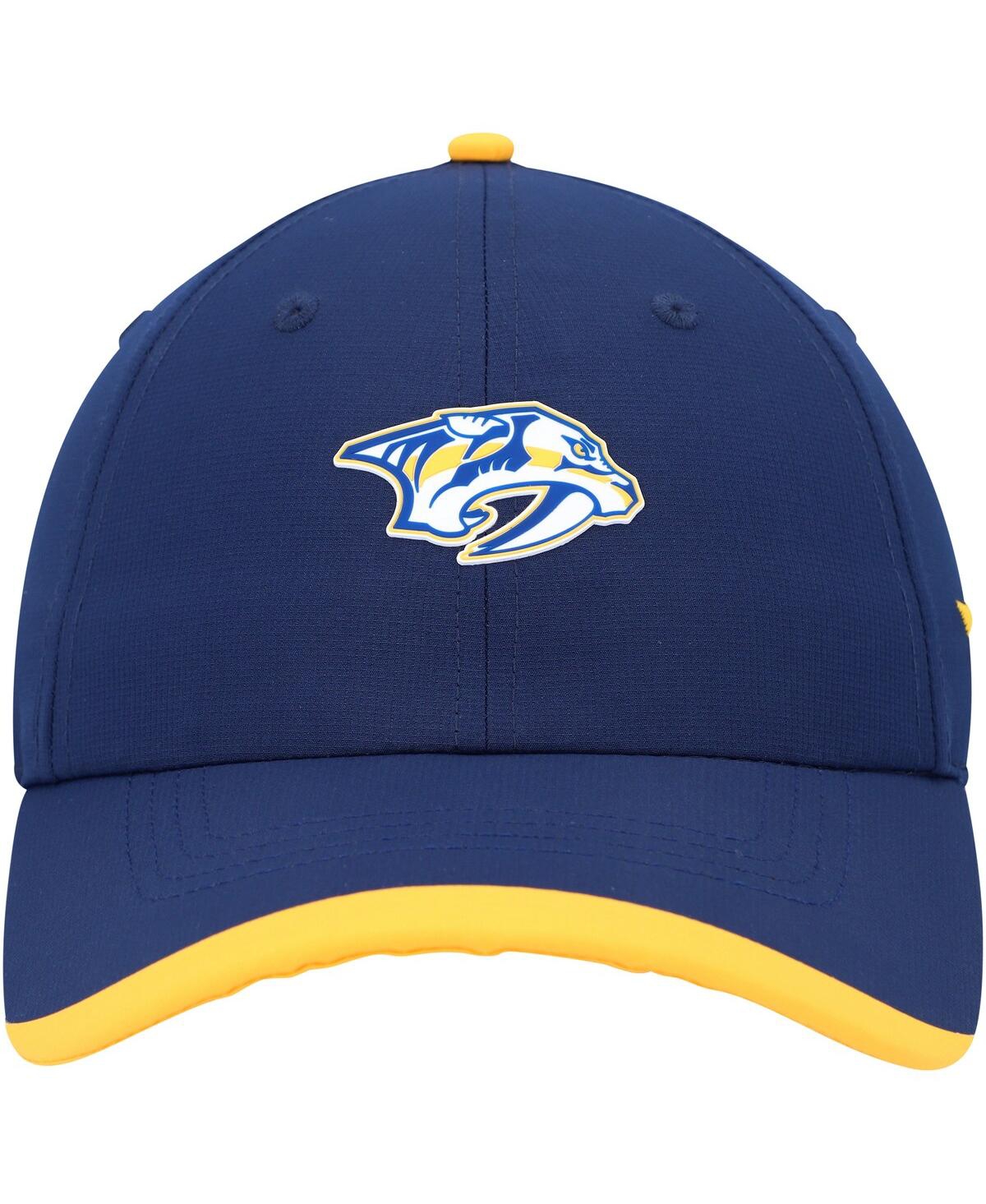 Fanatics Men's Navy/gold Nashville Predators Authentic Pro Rink Pinnacle Adjustable Hat In Navy,gold
