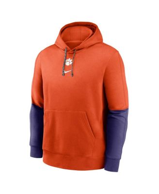 Men's Orange/Purple Clemson Tigers 2024 Sideline Club Pullover Hoodie