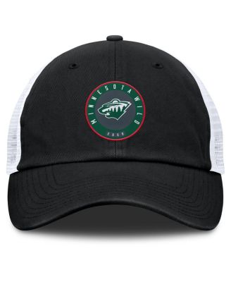 Men's Black/White Minnesota Wild Averie Trucker Adjustable Hat