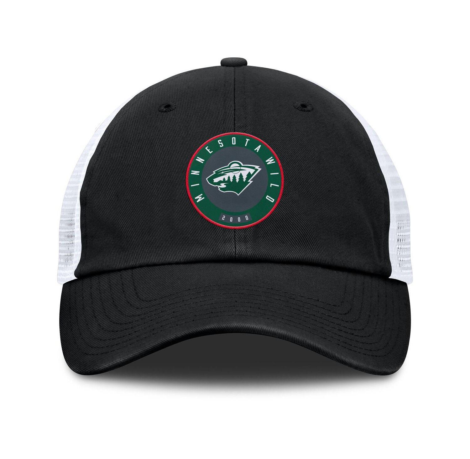 Men's Black/White Minnesota Wild Averie Trucker Adjustable Hat