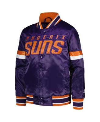 Big Boys and Girls Purple Phoenix Suns Home Game Varsity Satin Full-Snap Jacket