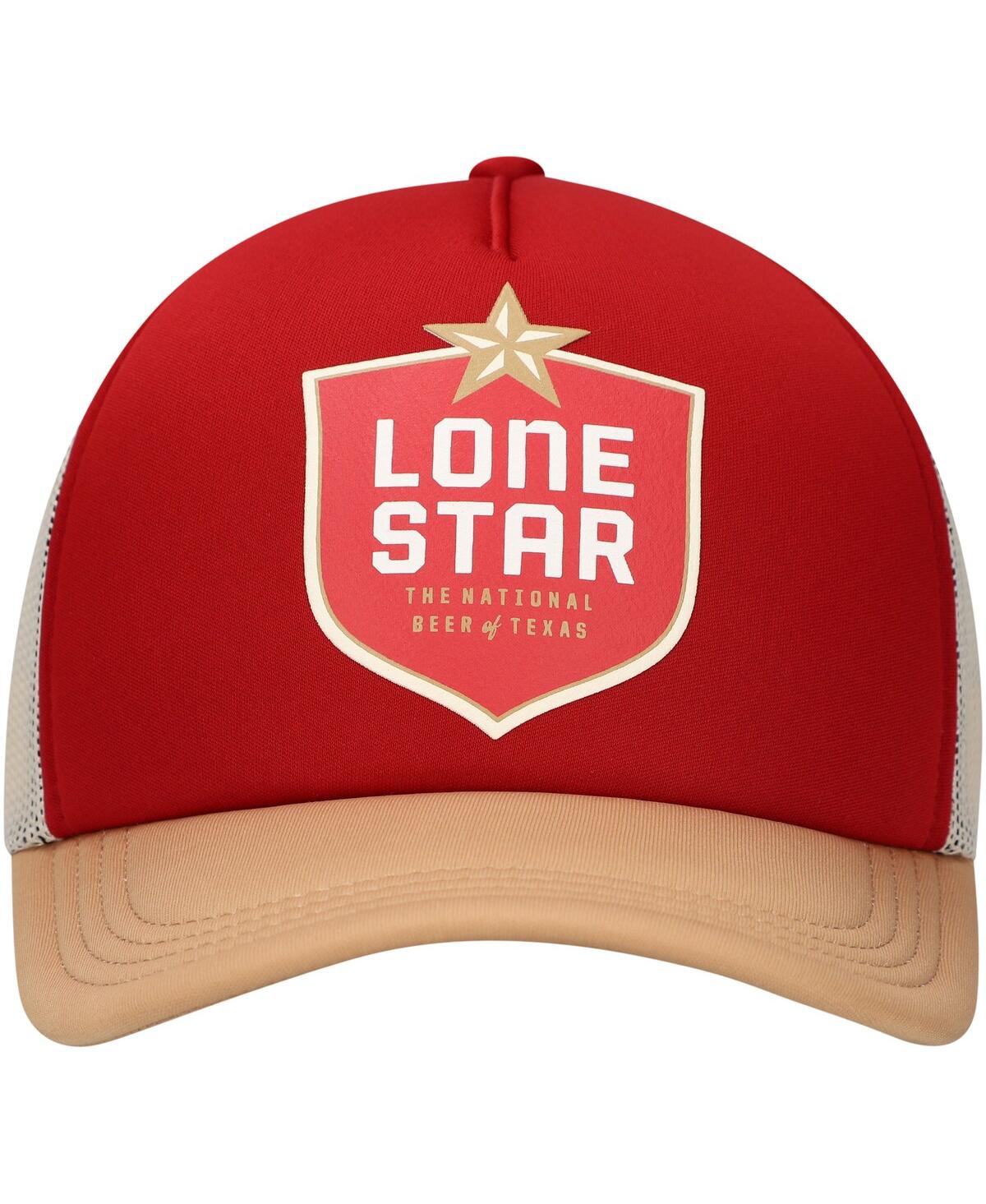 Lids Men's Red/tan Lone Star Beer Foam Trucker Adjustable Hat In Red,tan