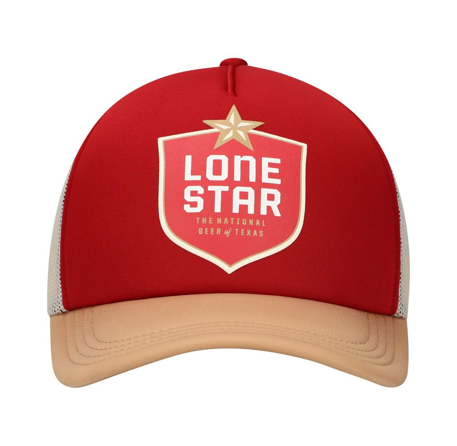 Men's Red/Tan Lone Star Beer Foam Trucker Adjustable Hat