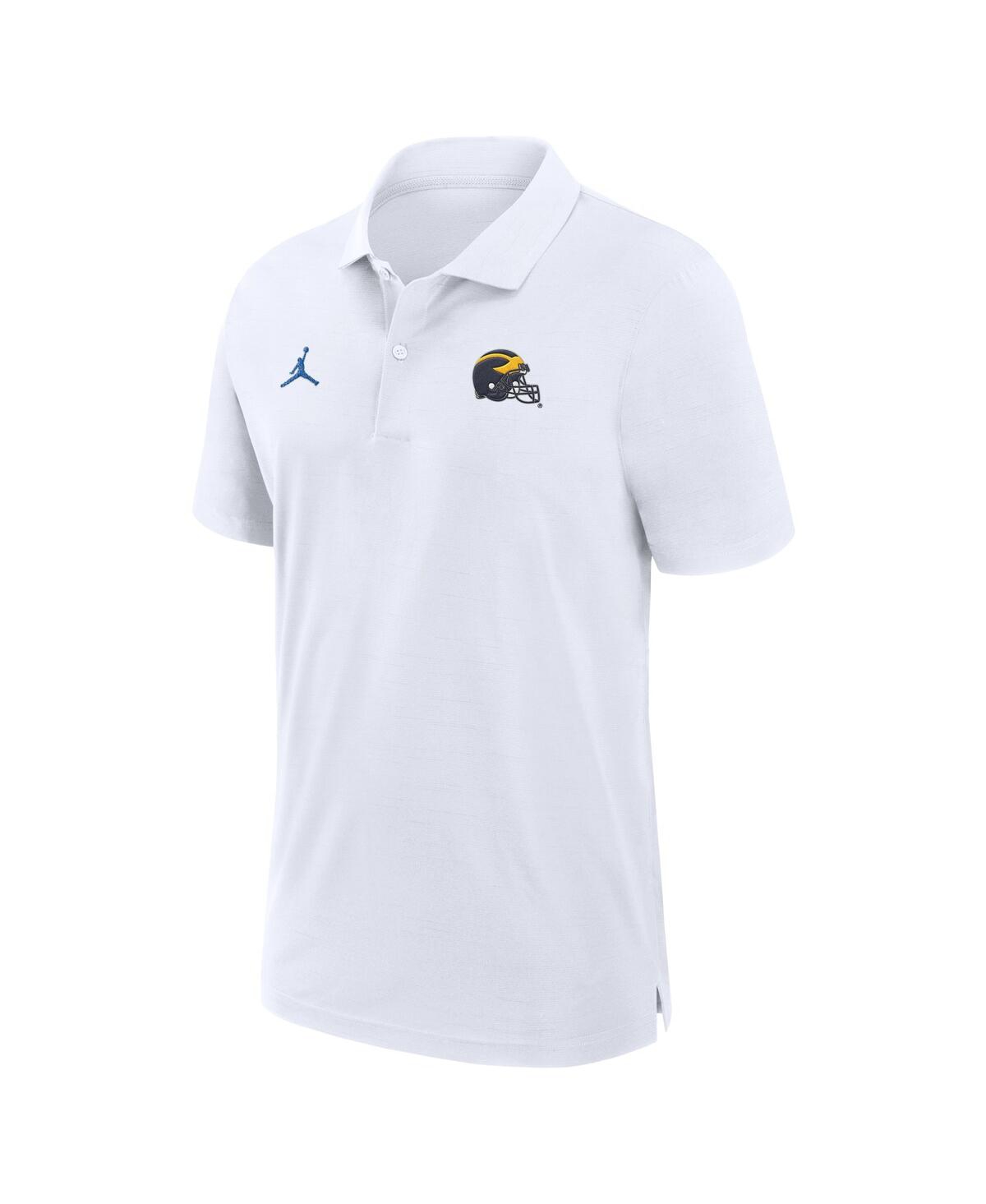 JORDAN MEN'S WHITE MICHIGAN WOLVERINES 2024 SIDELINE WOVEN PERFORMANCE POLO 