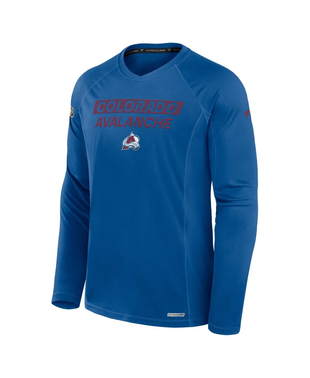 Fanatics Men's Blue Colorado Avalanche Authentic Pro Rink Tech Long Sleeve T-shirt In Blue