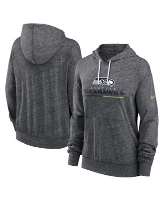 Nike - Women's Heather Charcoal Seattle Seahawks Team Spirit Gym Vintage Lightweight Hoodie Top