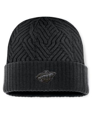 Fanatics - Men's Black Minnesota Wild Authentic Pro Road Cuffed Knit Hat