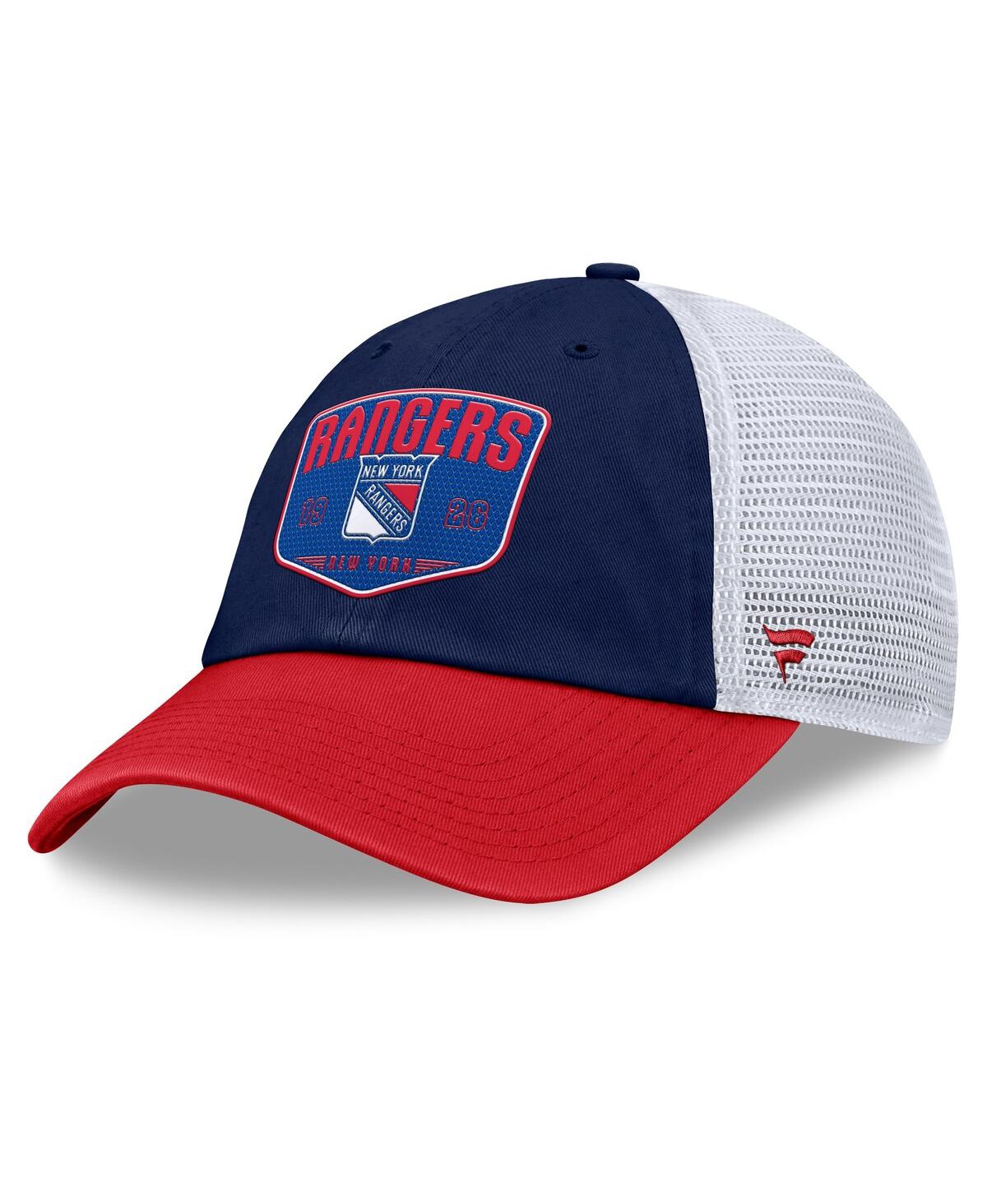 Fanatics Men's Blue New York Rangers Fundamental One-time Trucker Adjustable Hat In Blue