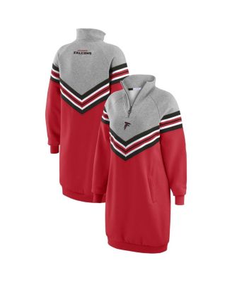 WEAR by Erin Andrews - Women's Red/Heather Gray Atlanta Falcons Chevron Stripe Dress