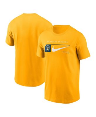 Nike - Men's Gold Milwaukee Brewers Team Swoosh Lockup T-Shirt