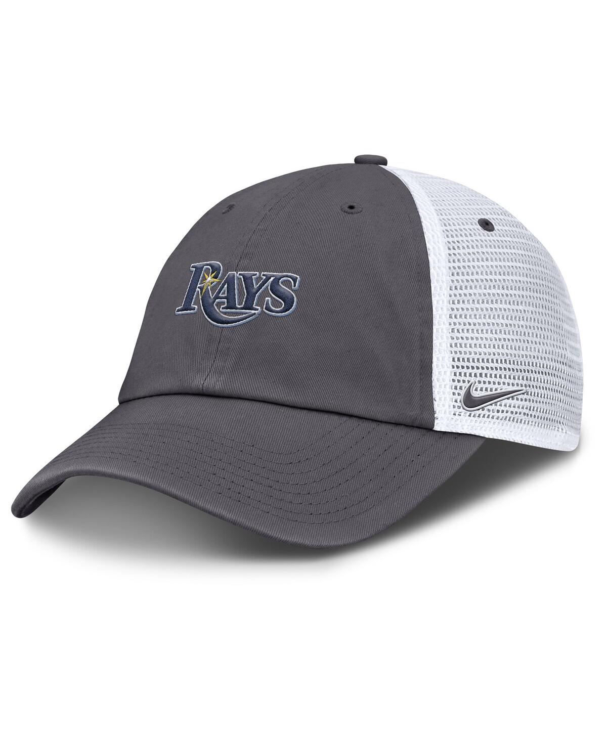 Nike Tampa Bay Rays Wordmark Club  Men's Mlb Trucker Adjustable Hat In Gray