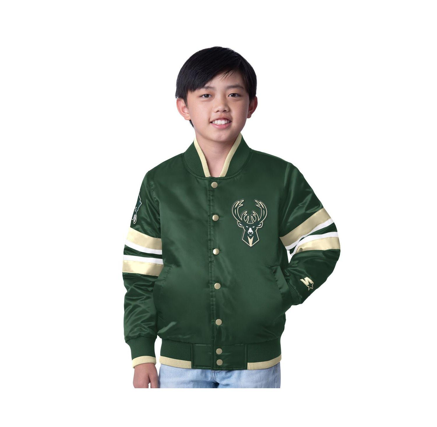 Big Boys and Girls Hunter Green Milwaukee Bucks Scout Varsity Full-Snap Jacket