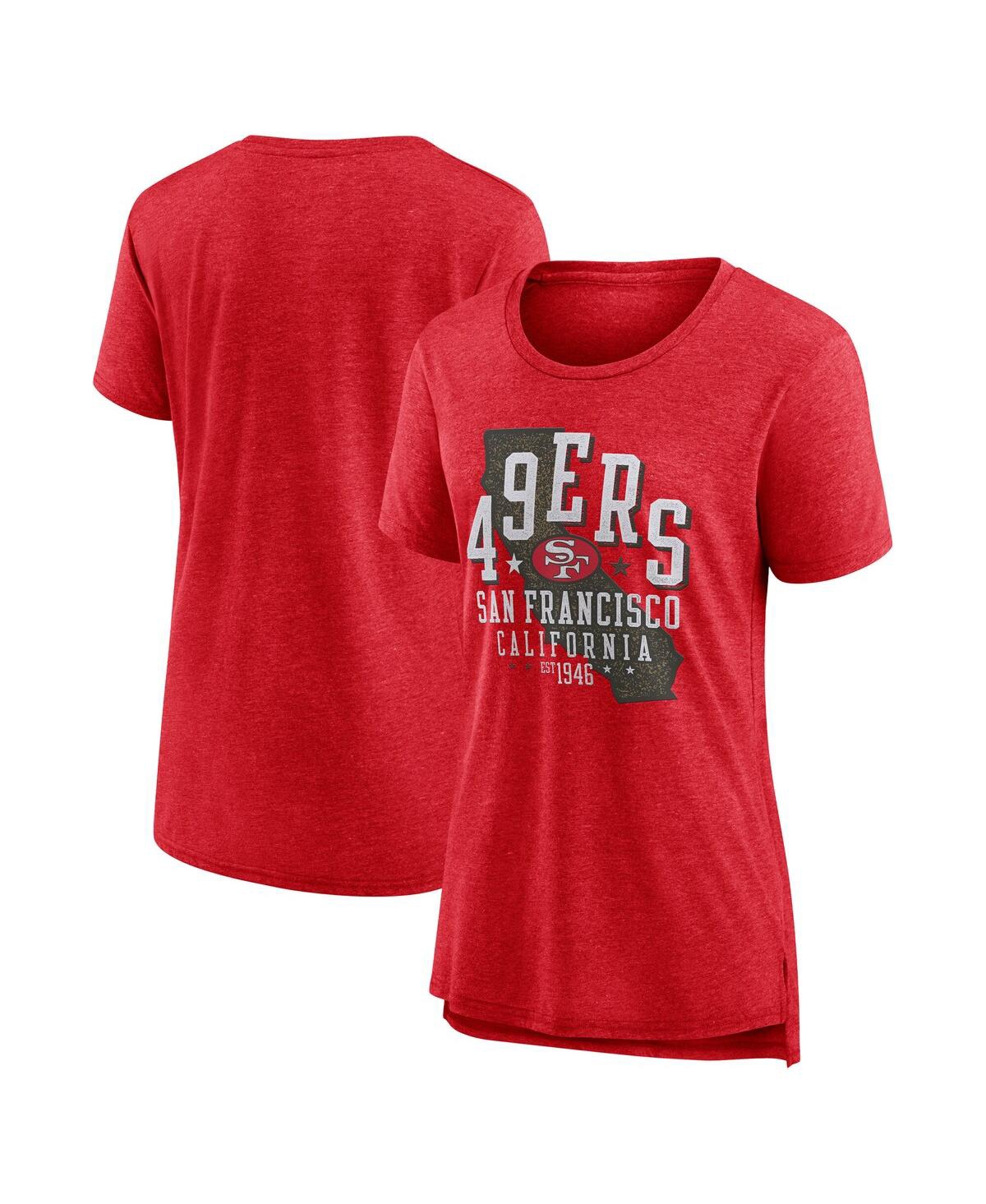 Nike Women's Scarlet San Francisco 49ers Vintage Graphic Tri-blend Scoop Neck T-shirt In Scarlet