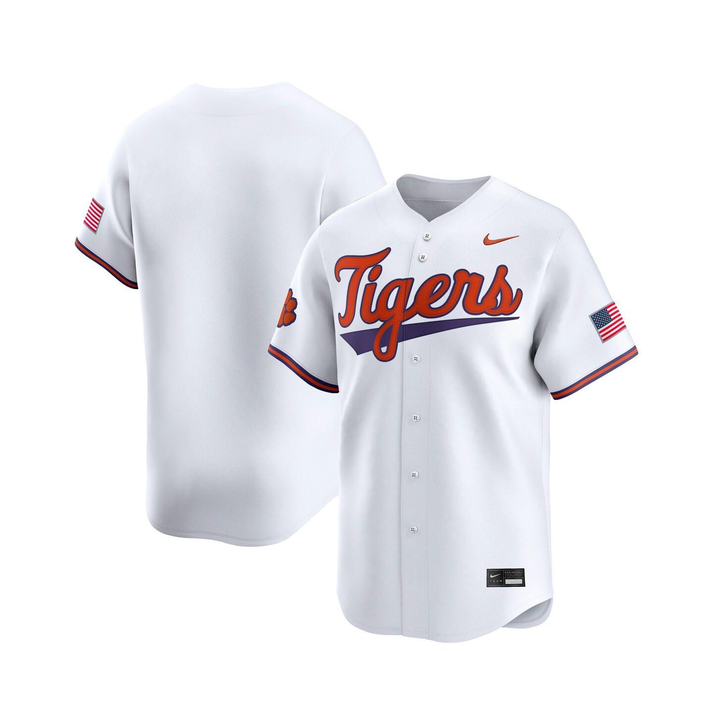 Мужской топ Nike White Clemson Tigers College Limited Baseball Jersey — фото 1