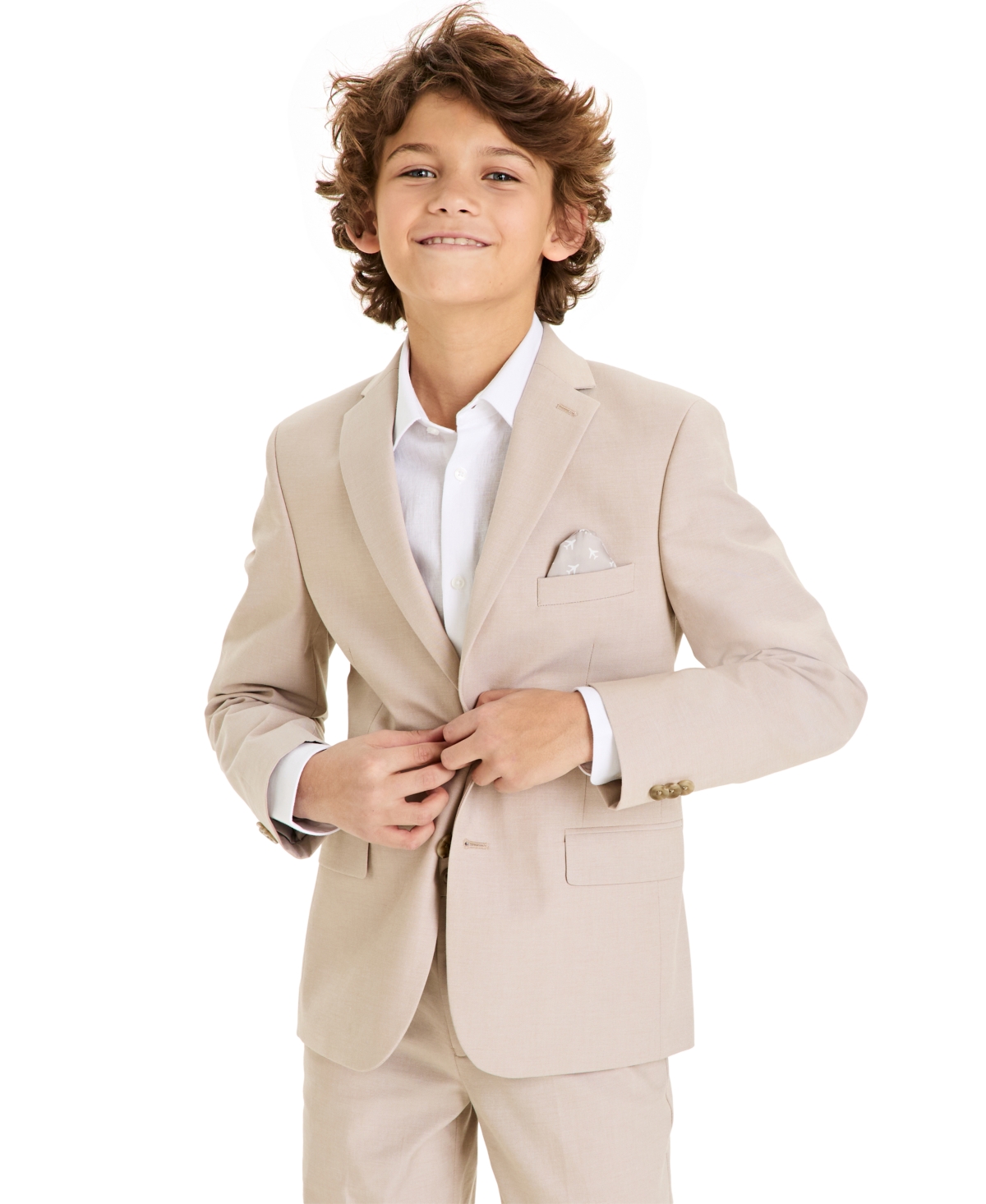 Michael Kors Kids' Big Boys Chambray Classic Fit Stretch Suit Jacket