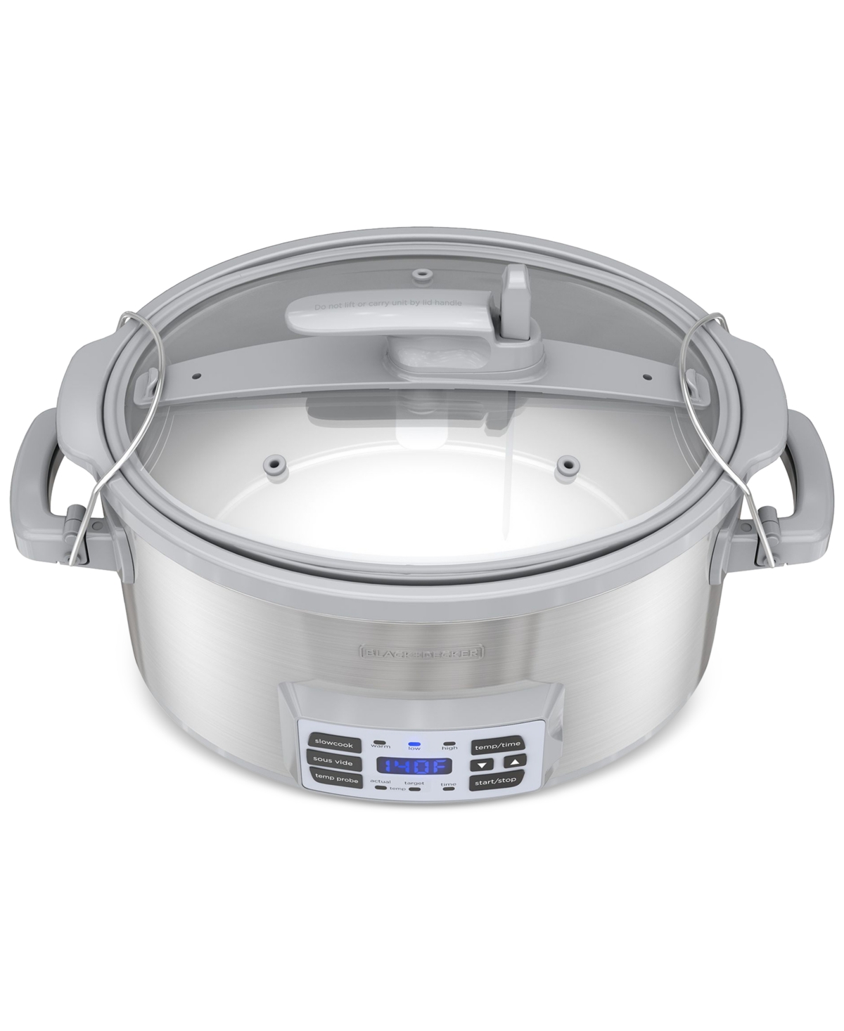 Black & Decker 7-quart Digital Temperature Probe Slow Cooker In Silver
