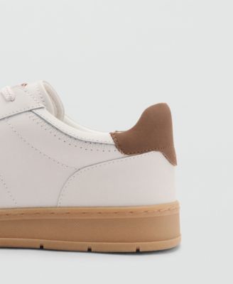 MANGO Men's Contrasting Panel Leather Sneakers