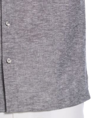 Men's Classic-Fit Linen Blend Short Sleeve Button-Front Shirt