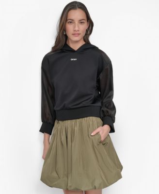 DKNY - Women's Organza-Trim Hoodie