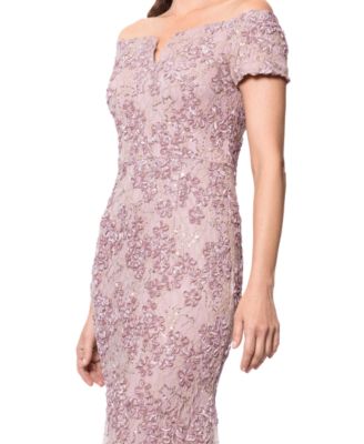 Women's Off-The-Shoulder Soutache Lace Gown