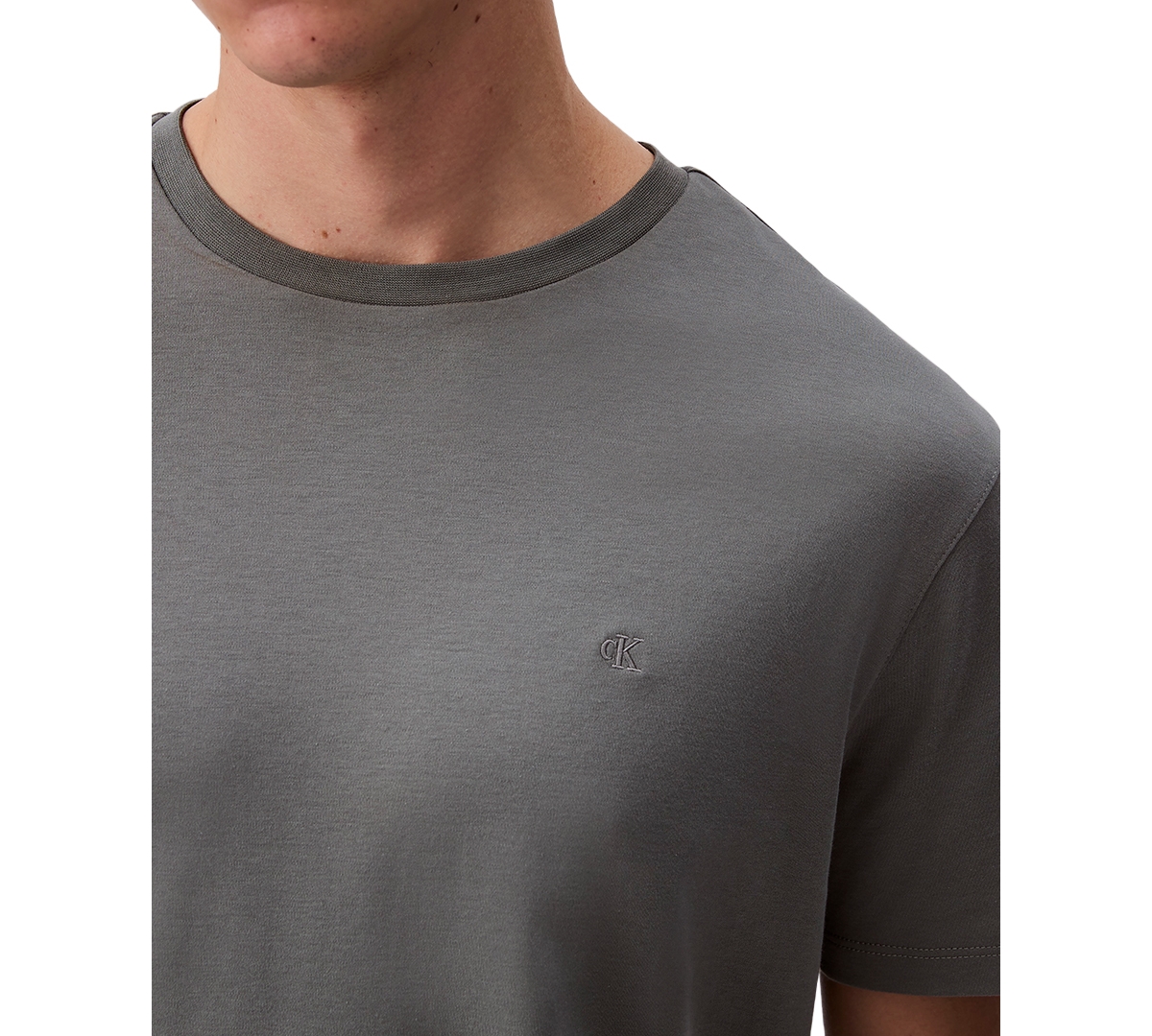Shop Calvin Klein Men's Short Sleeve Supima Cotton Interlock T-shirt In Sedona Sage