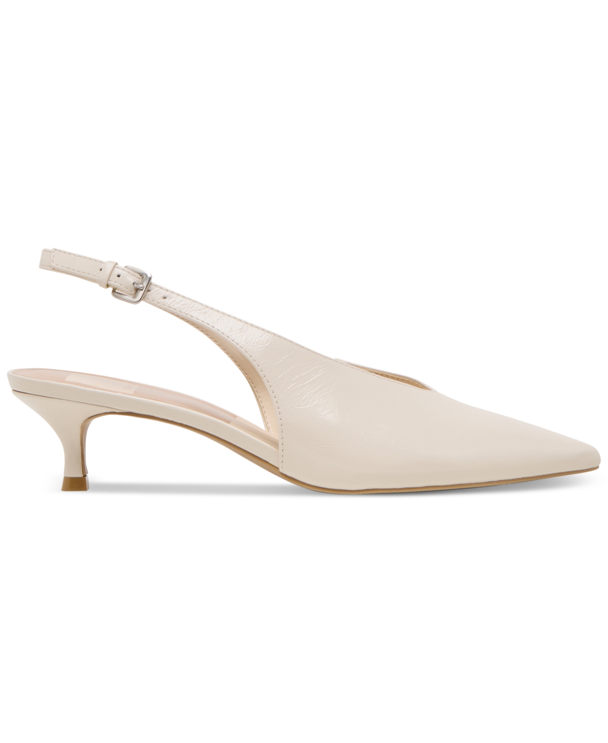 Dolce Vita Alenna Slingback Pointed Toe Kitten Heel Pump In White