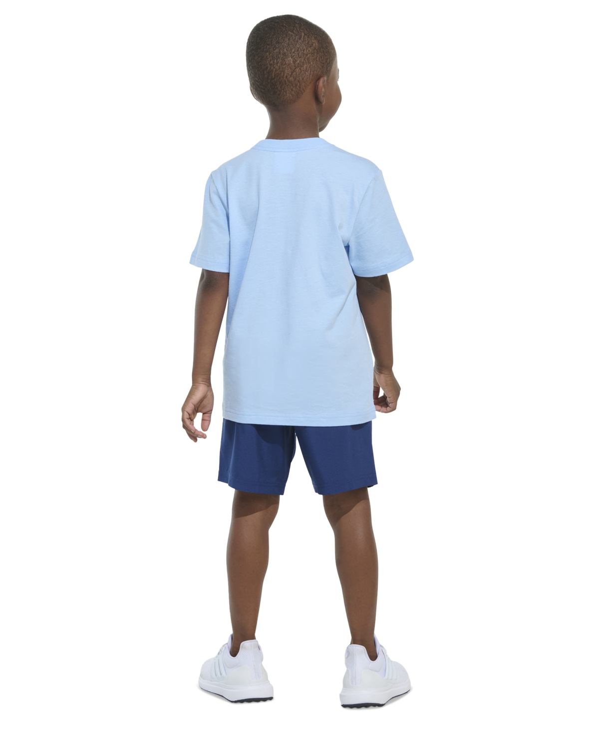 Adidas Originals Toddler & Little Boys Short-sleeve Logo T-shirt & Elastic-waistband Woven Shorts, 2 Piece Set In Lt Blue