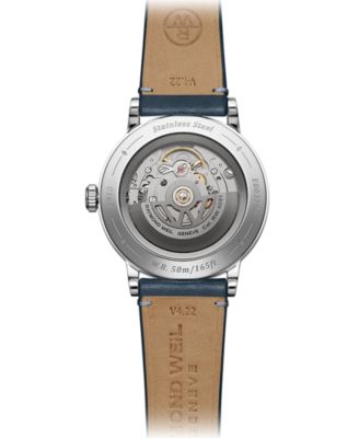 Men's Swiss Automatic Millesime Small Seconds Denim Blue Leather Strap Watch 40mm