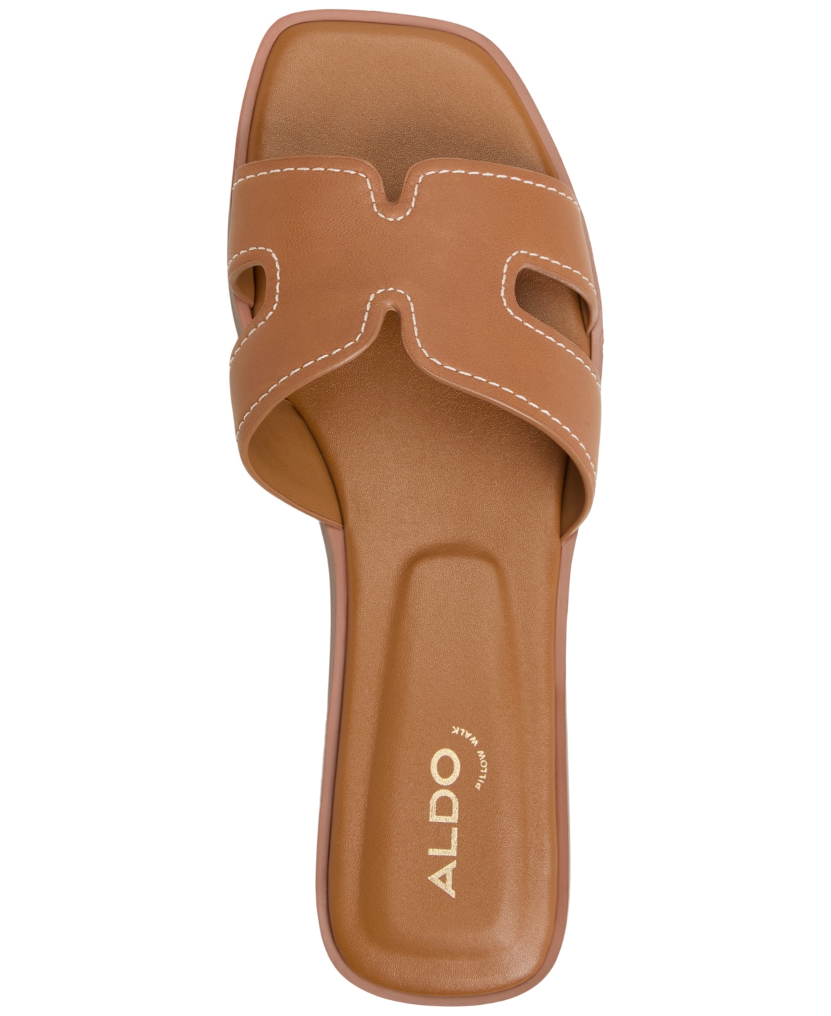 Shop Aldo Women's Itsandal Cutout Slide Flat Sandals In Cognac