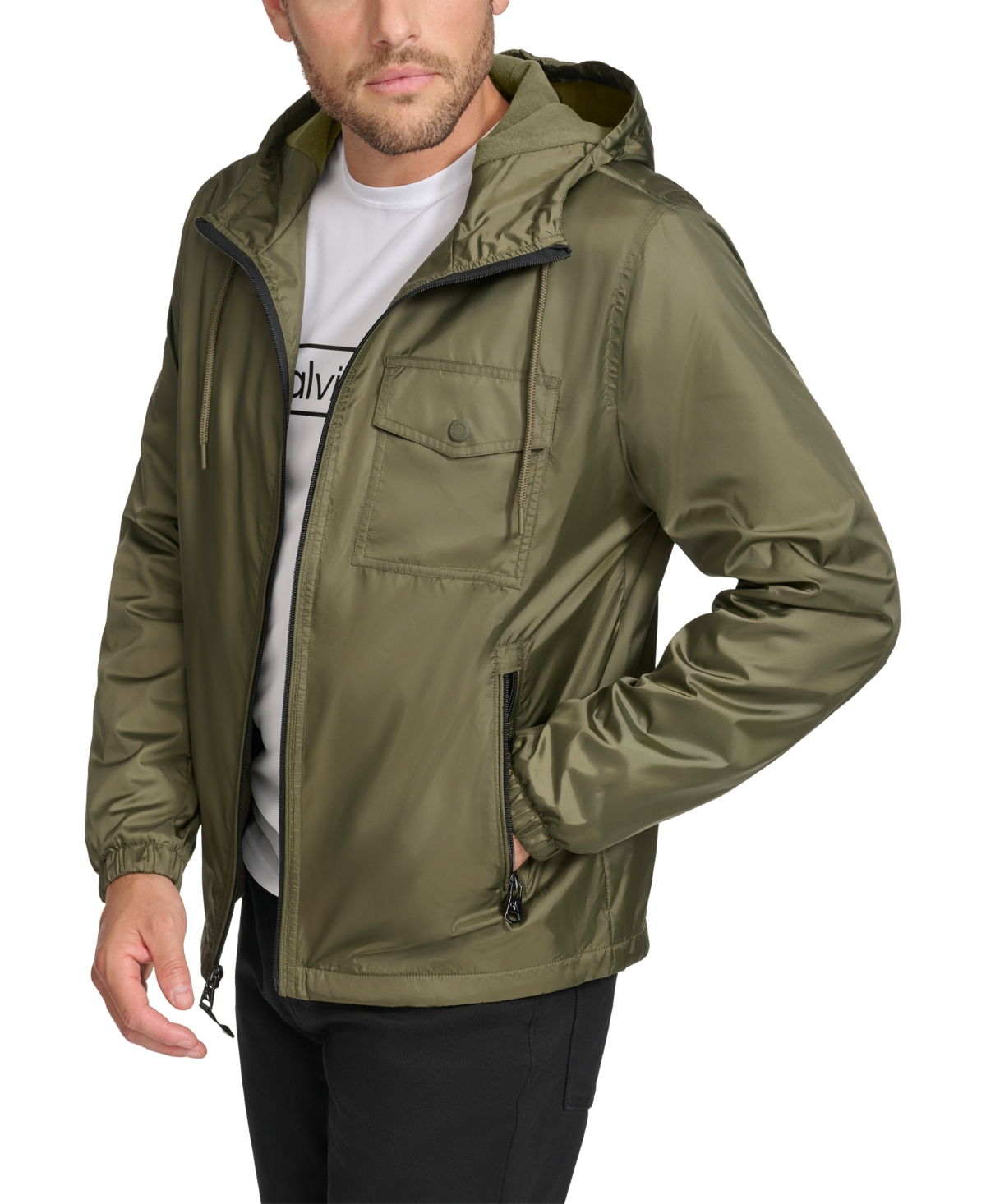 CALVIN KLEIN MEN'S POLAR FLEECE LINED WINDBREAKER 