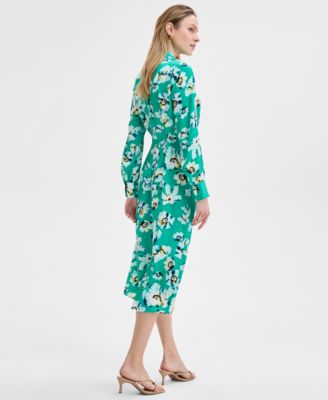green emerald velvet dress Final Sale Plus Size Faux Wrap Dress in Black Green and Royal Blue Floral Print