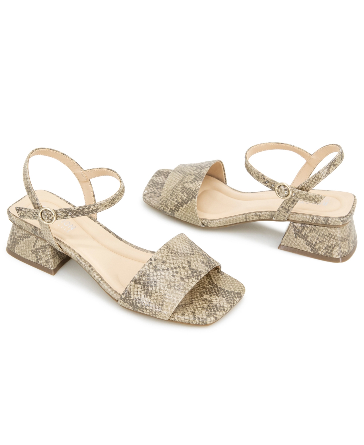 Kenneth Cole Reaction Women's Buena Square Toe Dress Sandals In Light Taupe
