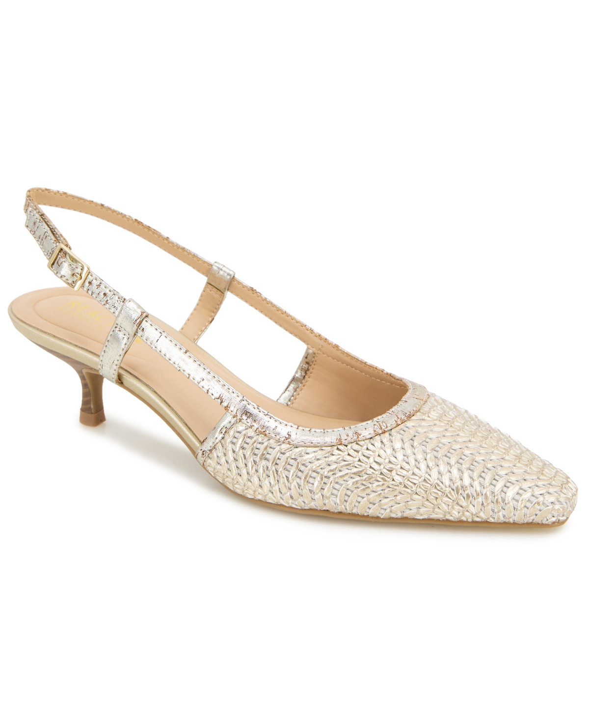 Women's Maggie Slingback Kitten Heels - Natural, Gold
