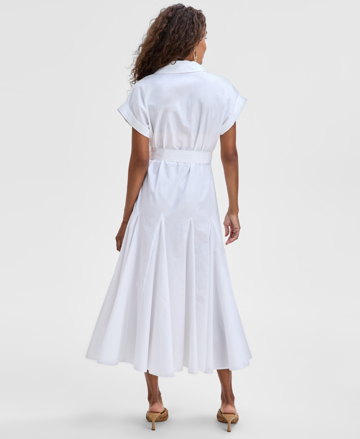 Shop Inc International Concepts Women's Cotton Maxi Shirtdress, Exclusively At Macy's In Bright White
