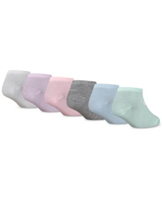 Little Girls Metallic Swoosh Low Socks, Pack of 6