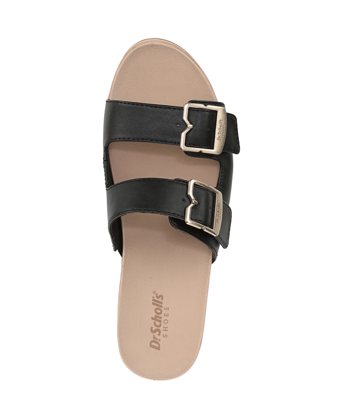 Shop Dr. Scholl's Women's Cali Breeze Slide Wedge Sandals In Black Faux Leather