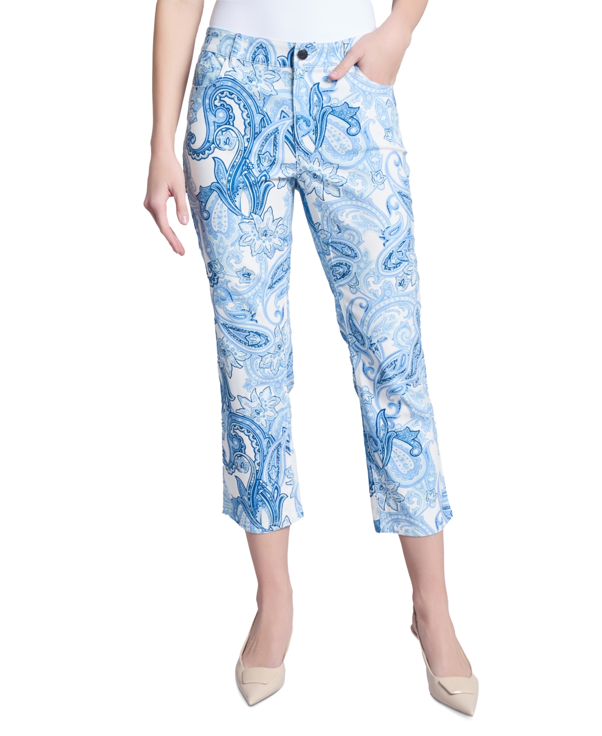 Women's Lexington Paisley-Print Ankle Jeans - Nyc White Multi