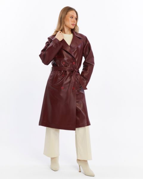 Женские куртки Furniq UK Women's Sloane Leather Trench Coat