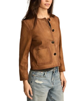 Lucky Brand Women's Suede Collarless Lady Jacket Macy's